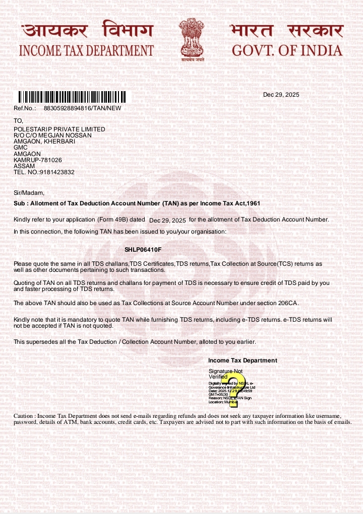 POLE STAR IP TAN DOCUMENT